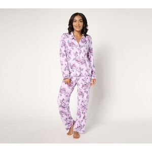 Anne Klein Women's Sleepwear Sz S Sueded Jersey Long Sleeve Purple A661189